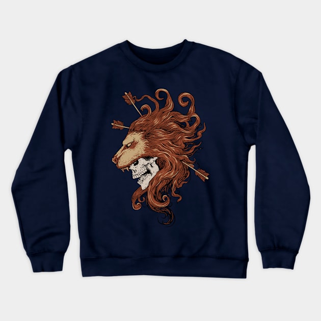 dead hunter lion Crewneck Sweatshirt by Mako Design 